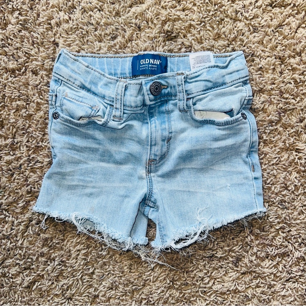 5T Little Girl Light Blue Denim Shorts Cutoff Jean Short Raw Hem Light Wash 5